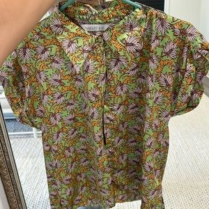 Tiger Print Silk Blouse